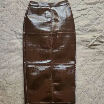 ASOS DESIGN 인조 가죽 타이트 스커트 브라운