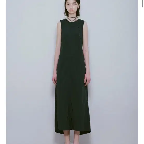 레이브 스트링 롱 원피스 카키베이지