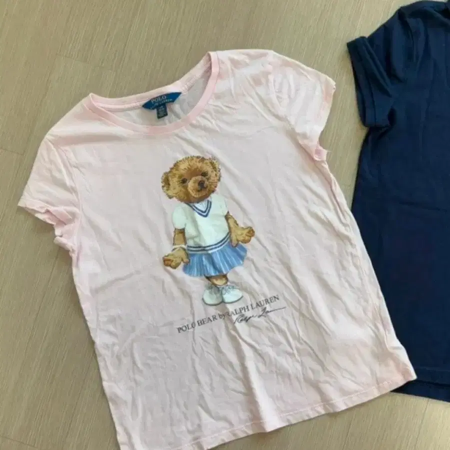 폴로 랄프로렌 곰돌이 프린팅 반팔 티셔츠 핑크L