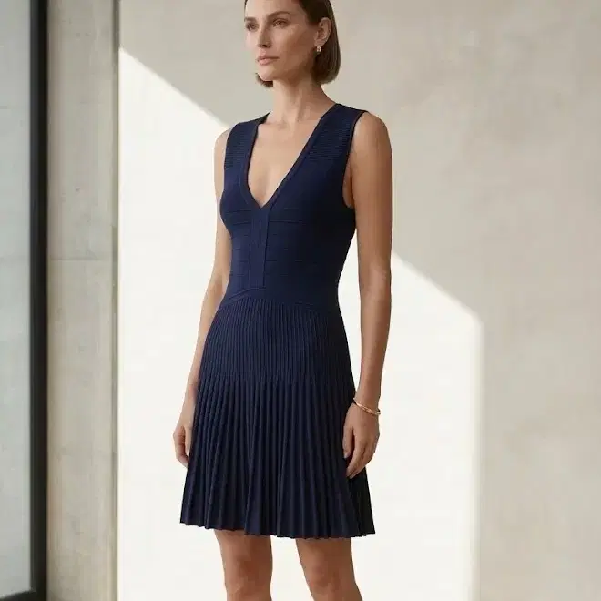 DVF 정품 여름니트원피스 66 네이비