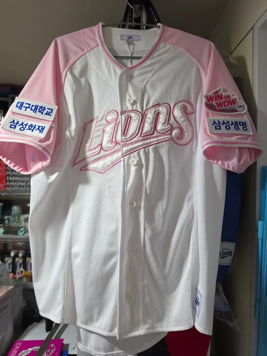 삼성 핑니폼 100사이즈 원태인 마킹 판매합니다