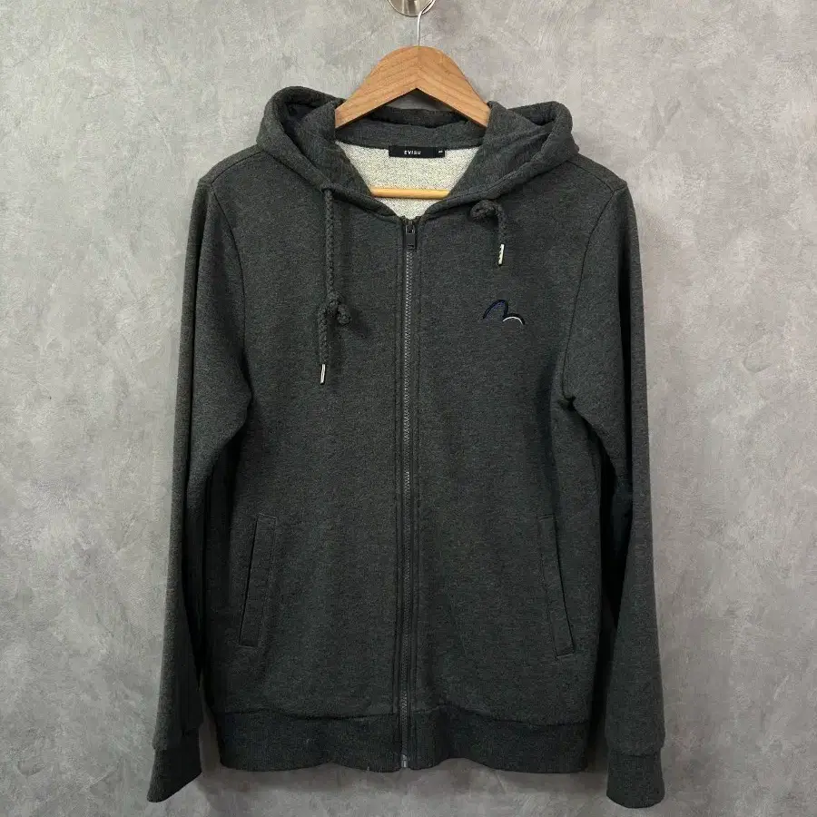 EVISU 후드 집업 챠콜 100사이즈