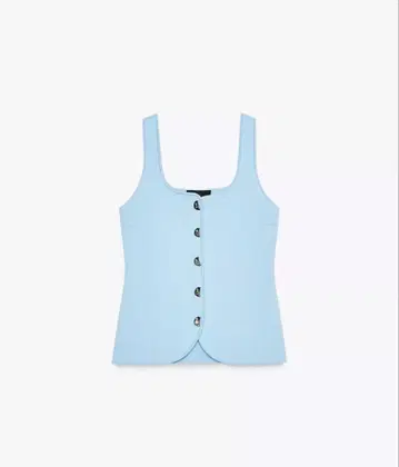 [ ZARA ] 스무스 니트 코르셋 상의 / 블루