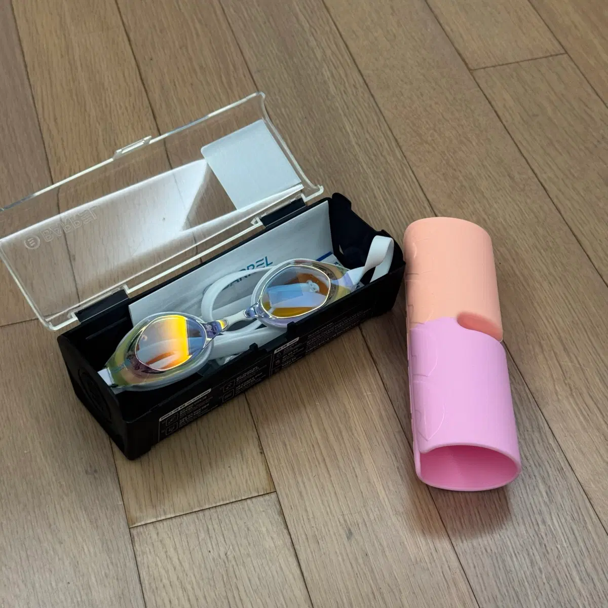 배럴 와이드 미러 수영 고글 + 후그 말랑이 케이스 + 배럴 할인쿠폰 포함