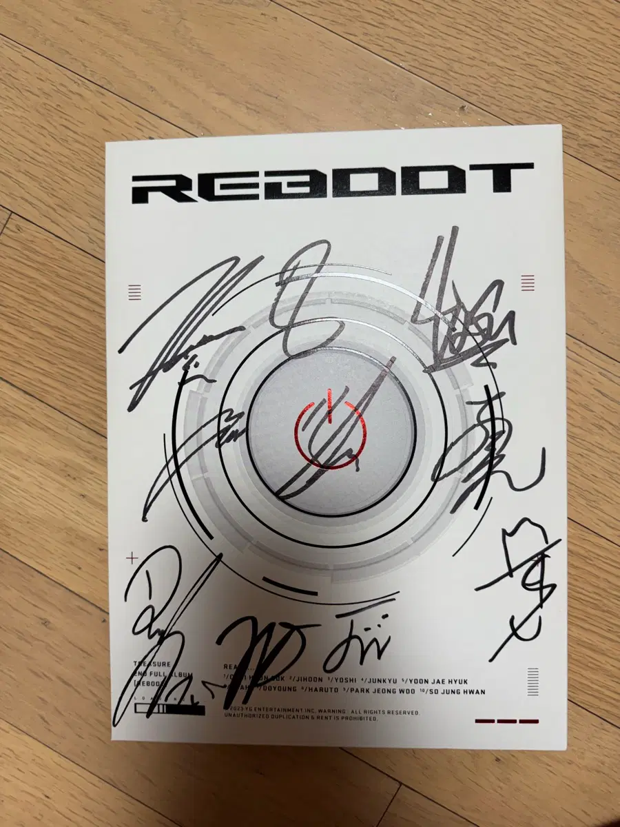 트레저 REBOOT 앨범 멤버 전원 친필 사인 포카 포함