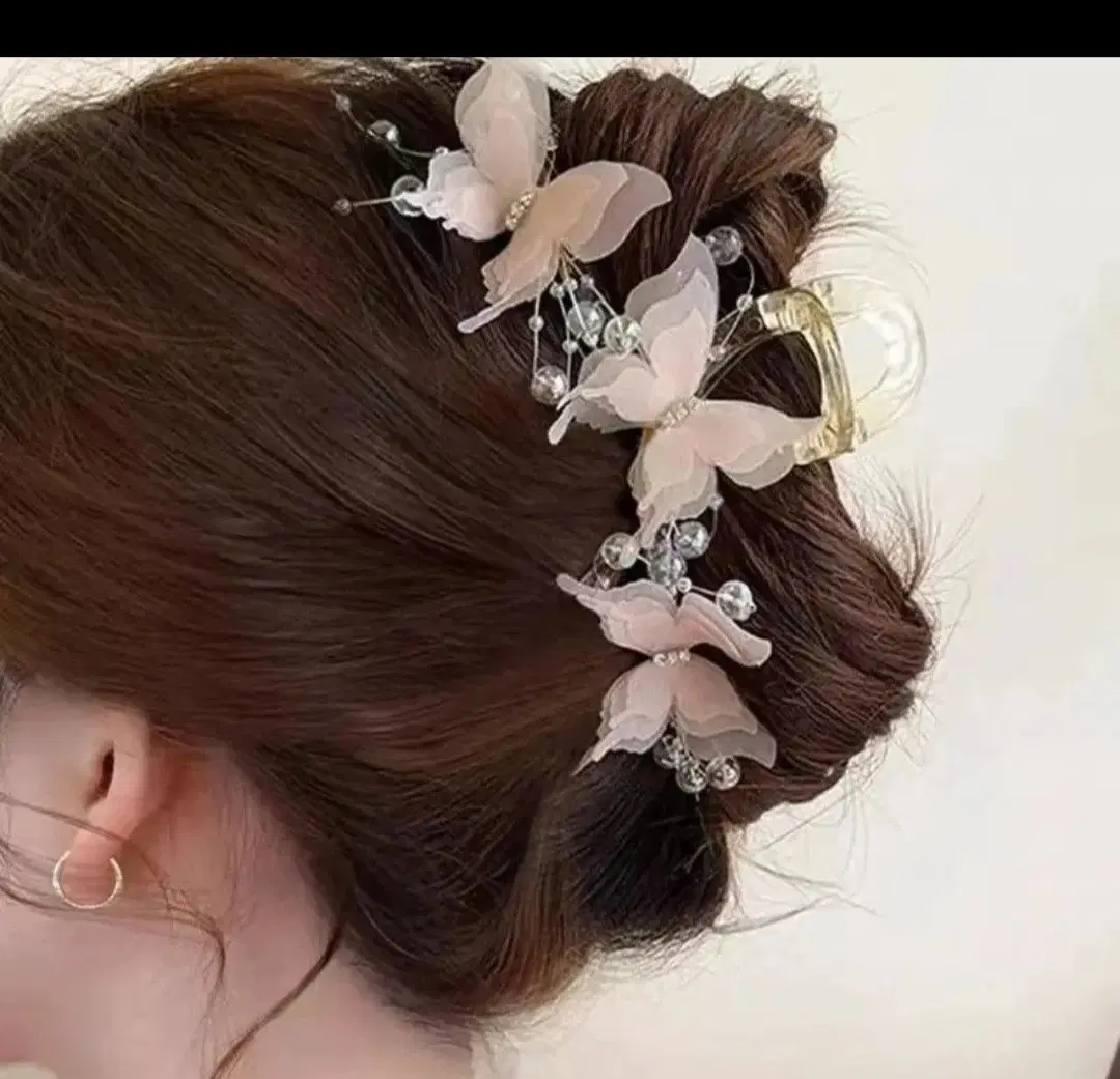 나비  헤어 집게핀.새상품
