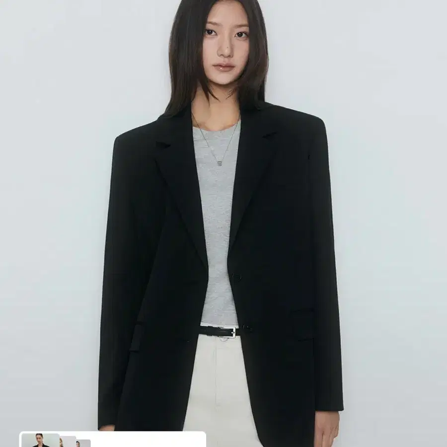 무신사 스탠다드 오버사이즈 블랙 블레이저 S