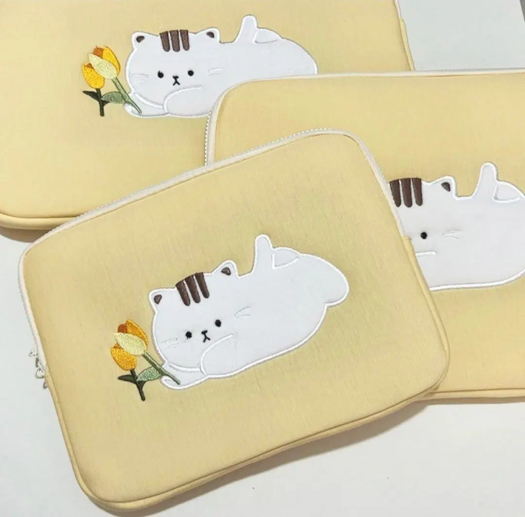 11인치 고양이 노랑 아이패드파우치 케이스