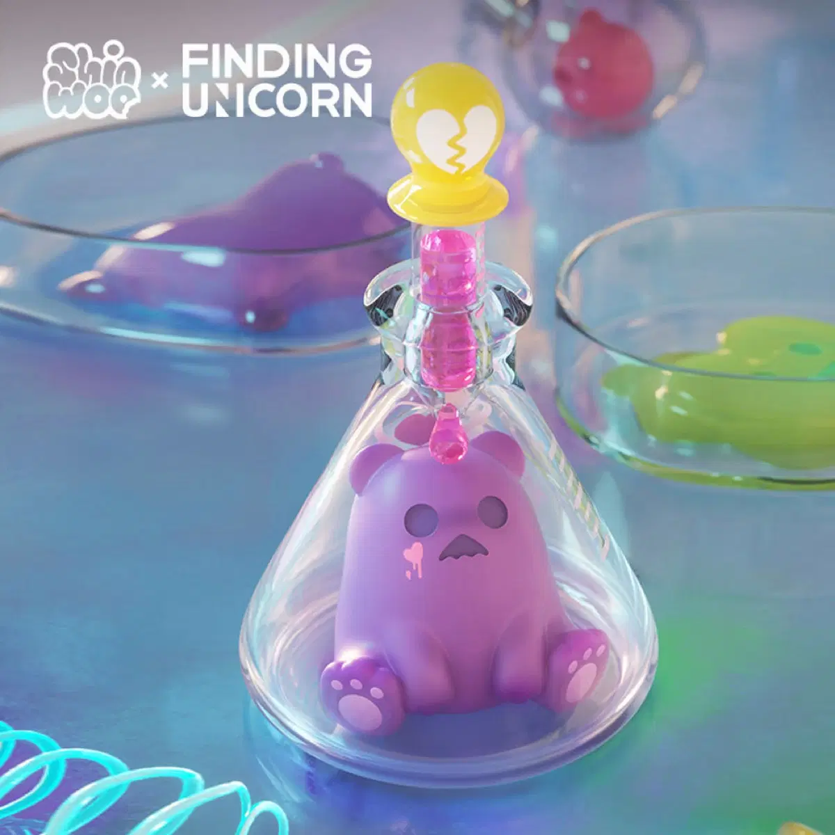 신우 러브식랩 러브스타브드 곰돌이 피규어 lovesick lab