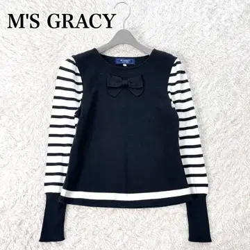 M'S GRACY 엠즈 그레이시 보더 절개 니트탑 38