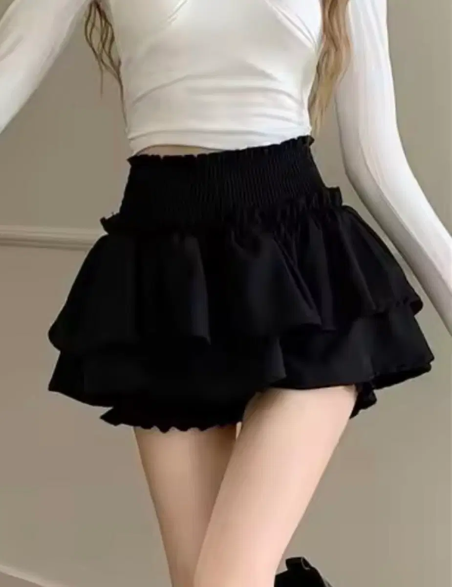 캉캉 치마 스커트 화이트 블랙