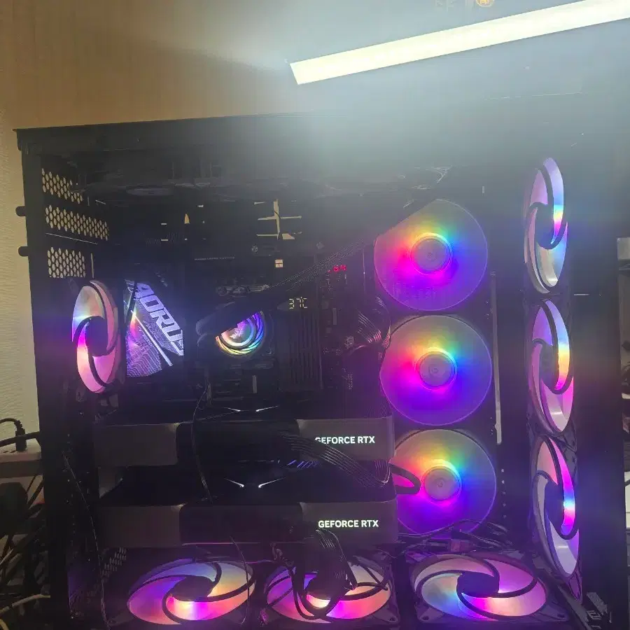 5080 2개 9950x3d 96gb 6000 cl36 1650w 최고사양 ai 게임 llm
