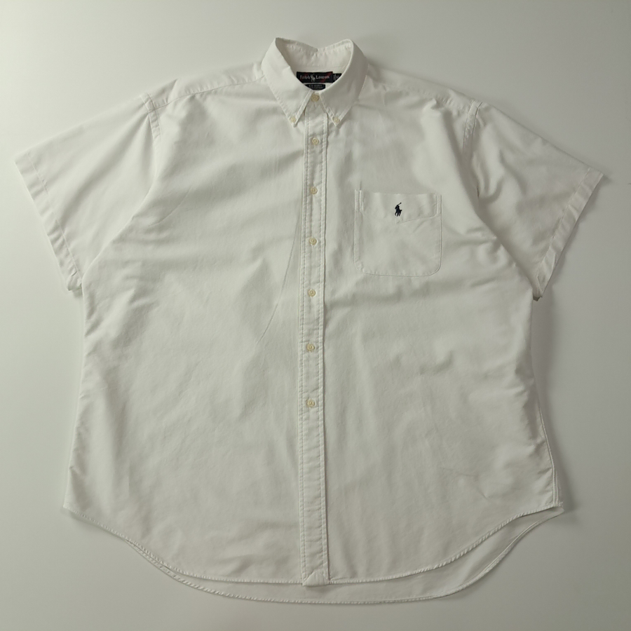 CA574 XL 폴로 빅사이즈 빅셔츠 90s 화이트 반팔 셔츠 남방