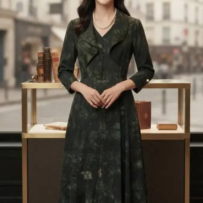 * 천연염색 자갸드 인견 원피스       ( 새 상 품 )*