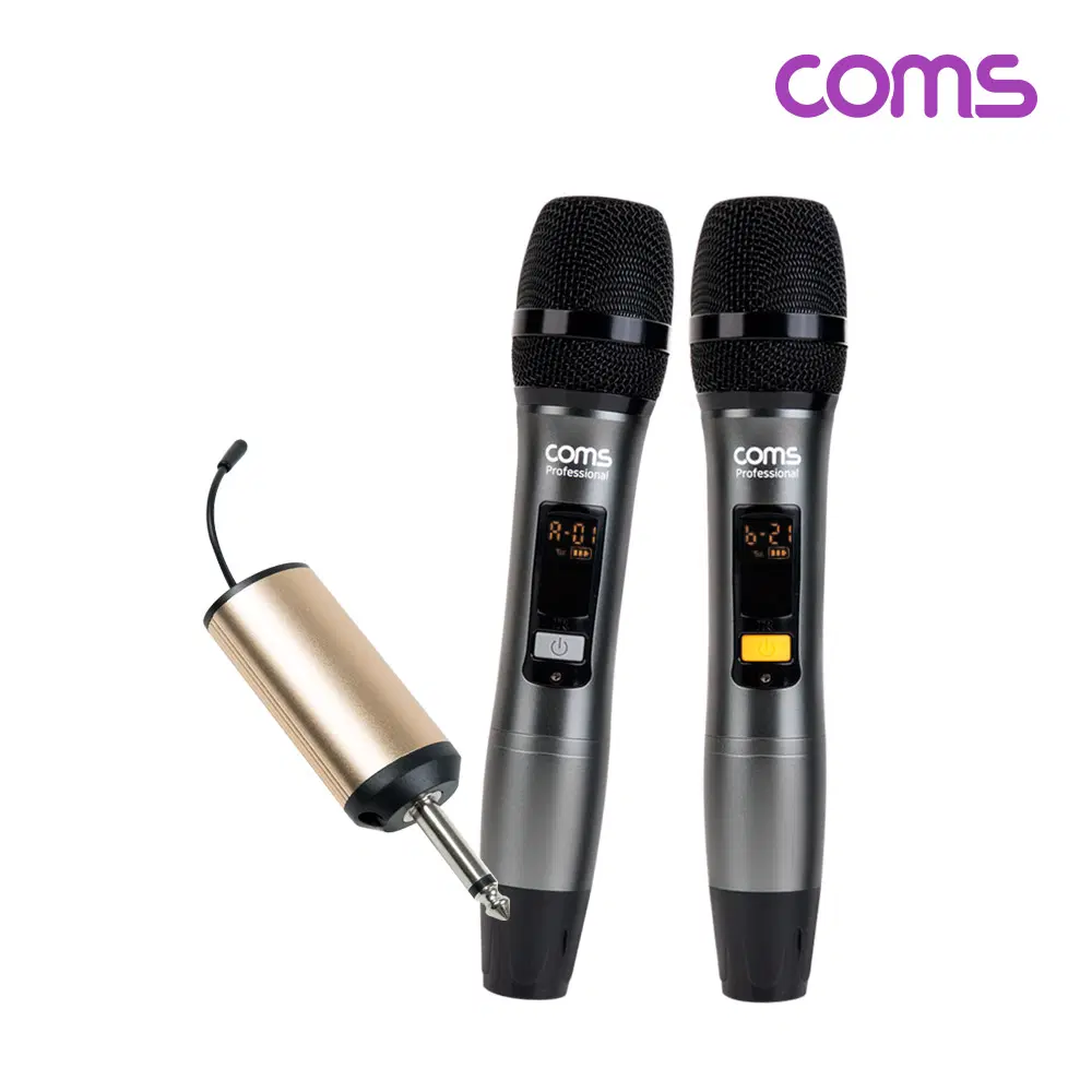 딜러가격(새상품)[CR400ABR] Coms 2채널 UHF 무선 듀얼 핸디마이크(채널A+채널B)+리시버(수신기)