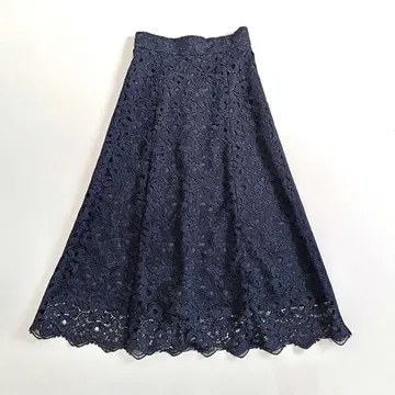 ANAYI 모자이크 플라워 레이스 세미 플레어 스커트 36