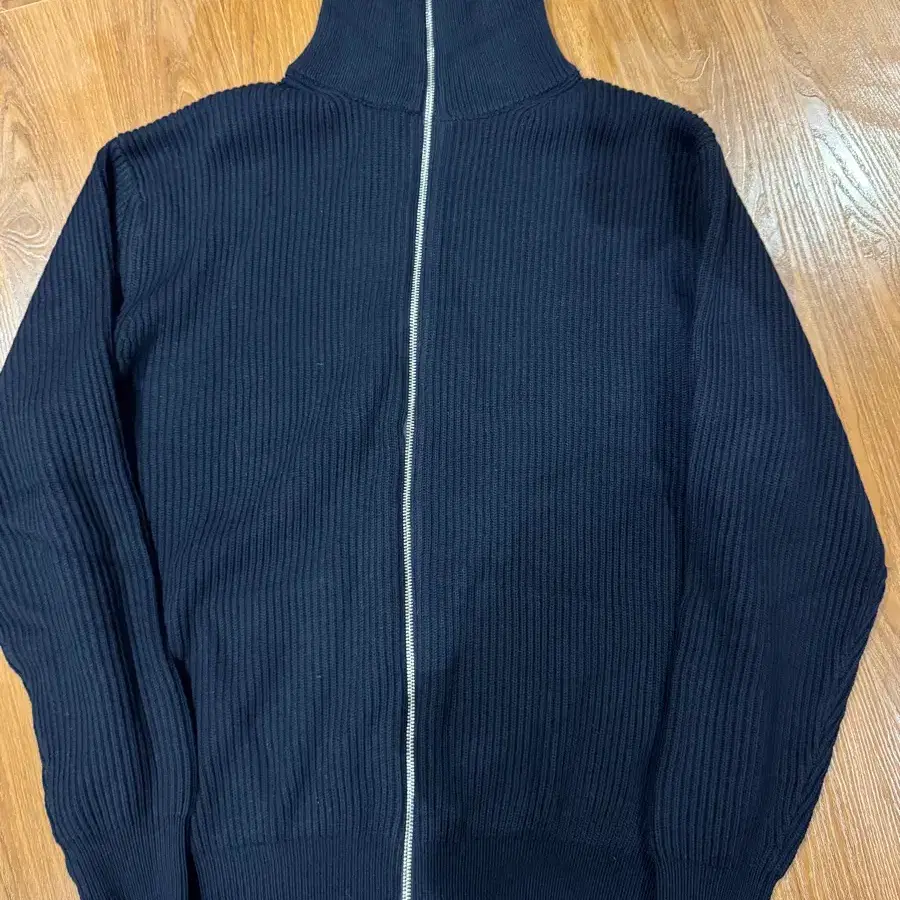 [XL] ZARA 하이넥 니트 집업 네이비