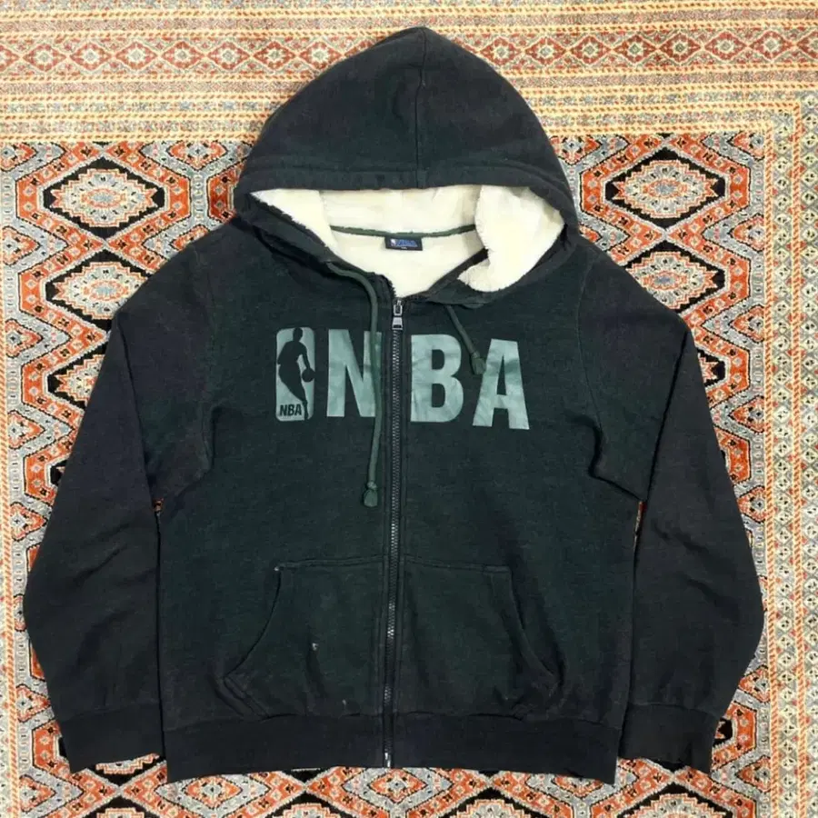(무배) NBA 차콜그레이 두꺼운 털 안감 후드집업 남성XXL