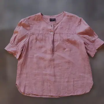 Margaret Howell 린넨 반팔 블라우스 핑크