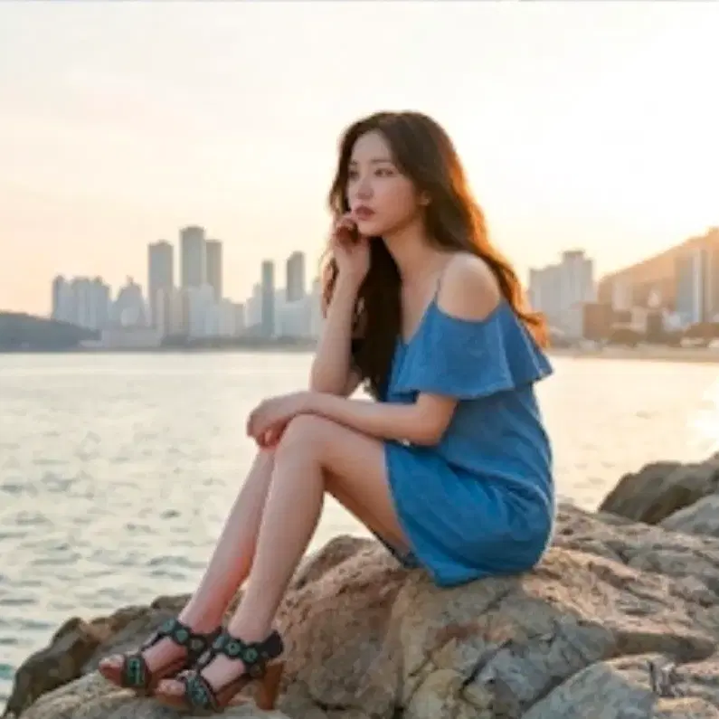 버쉬카 라이오셀 100% 뷔스티에 오프숄더 데님 원피스 (S)