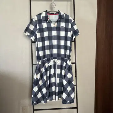 뉴발란스 골프 원피스 체크 무늬