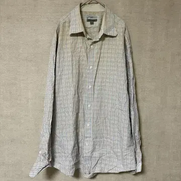 존스턴 앤 머피 체크 셔츠 레귤러 카라 긴팔 XXL