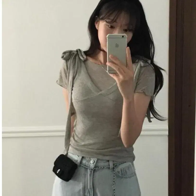 피터앤웬디 룬 리본 뷔스티에 & 티셔츠 세트