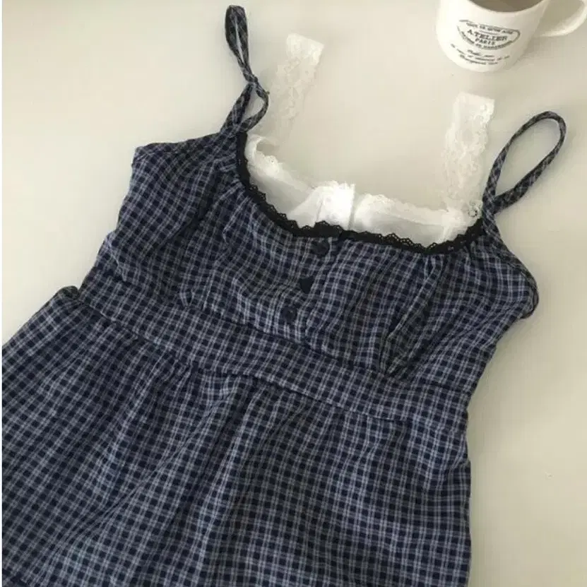 피터앤웬디 레옹 체크 나시 블라우스