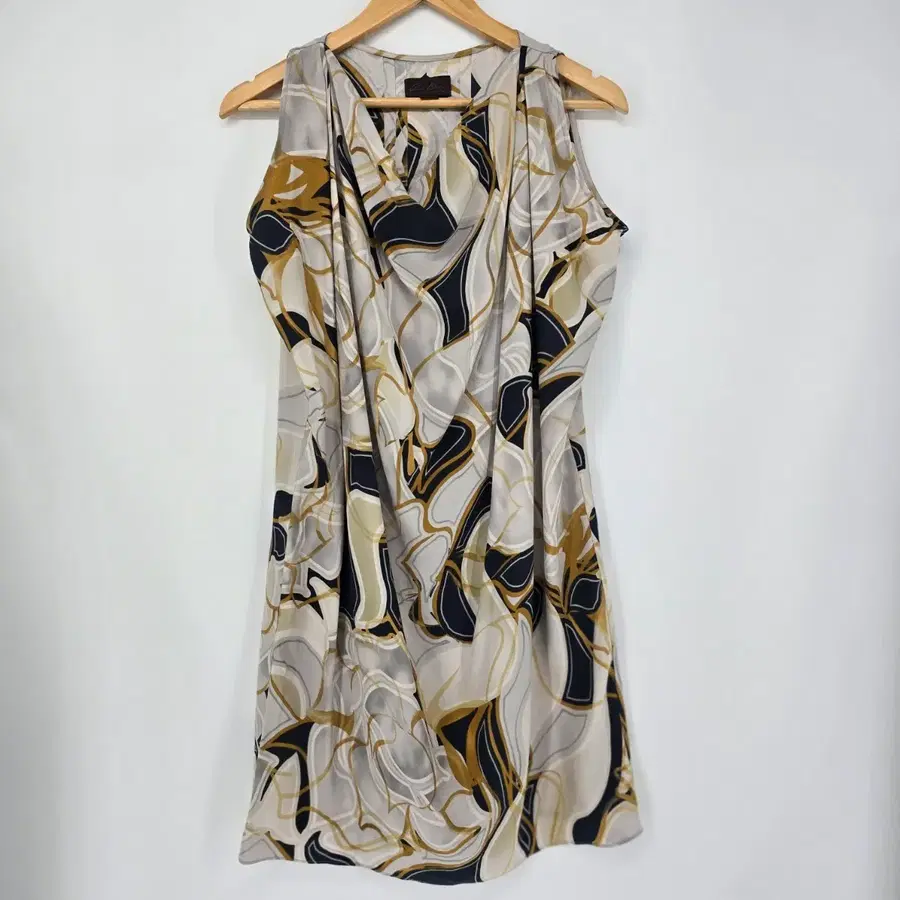 ANNE KLEIN COLLECTION 100% 실크 드레이프 프린트 원피스  [B21213]