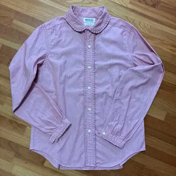 BEAMS BOY 프릴 칼라 긴팔 셔츠 일본제