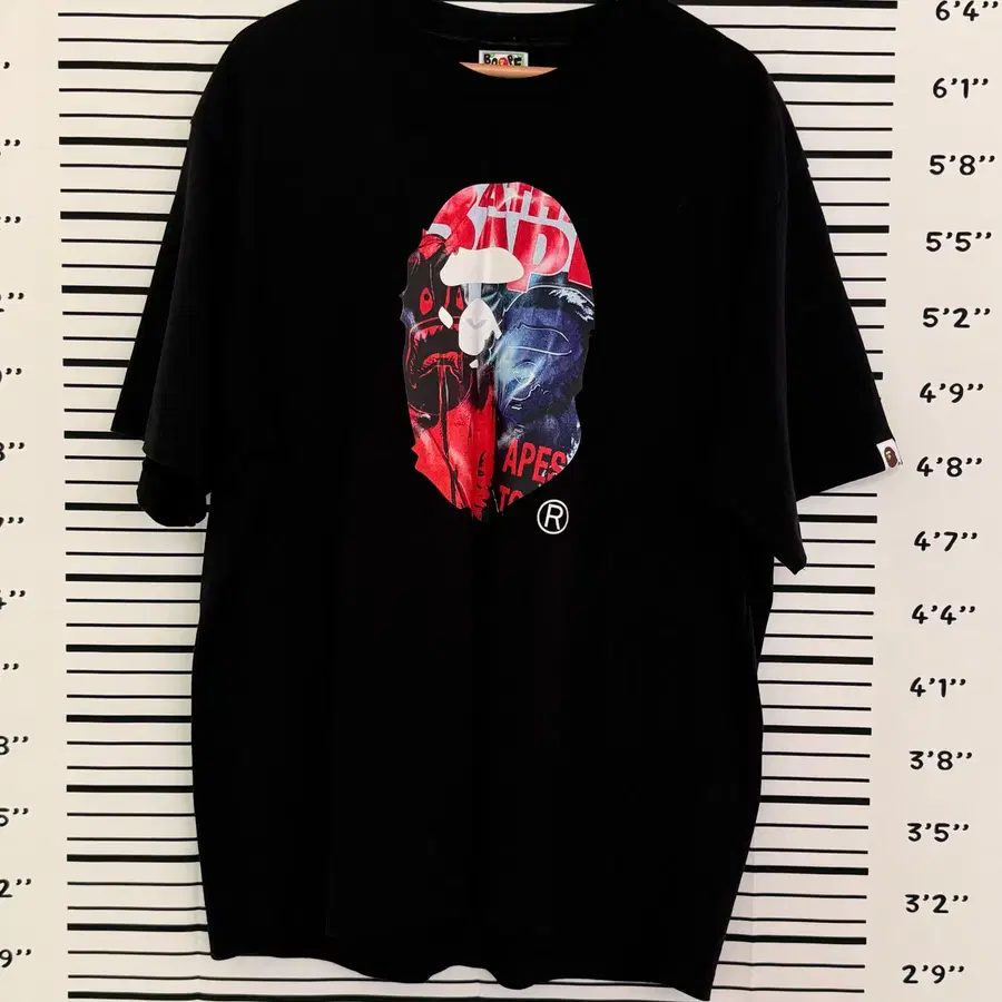 베이프(bape)포토 프린트 에이프 헤드 릴렉스드 핏