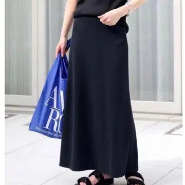 EVERYDAY I LIKE 에브리데이 아이 라이크 저지 플레어 스커트 네이비