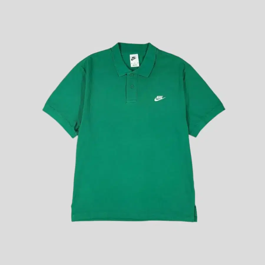 나이키 피그먼트 그린 화이트 퓨추라로고 PK 피케 카라넥 반팔 티셔츠 L-XL