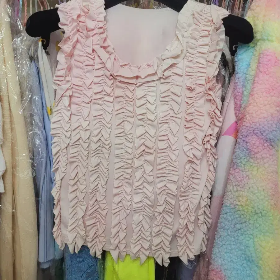 수입 베이비핑크 프릴 핑크