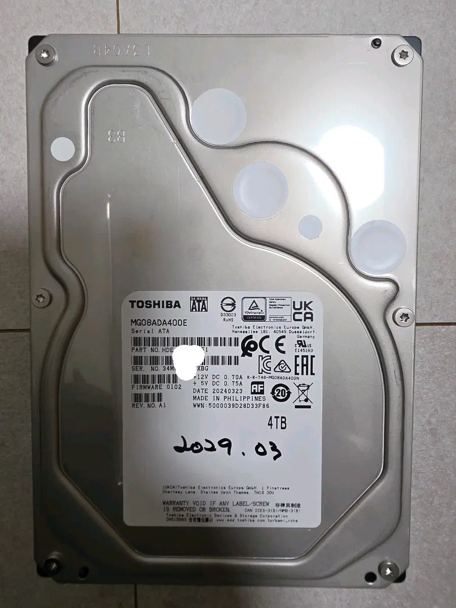 도시바 Toshiba Entrprise 기업용 4TB HDD