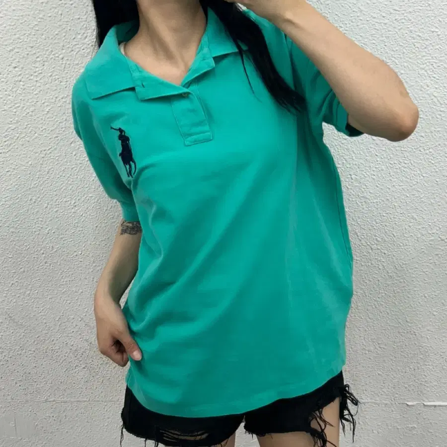 폴로 랄프로렌 블랙 빅포니 민트 pk반팔 M