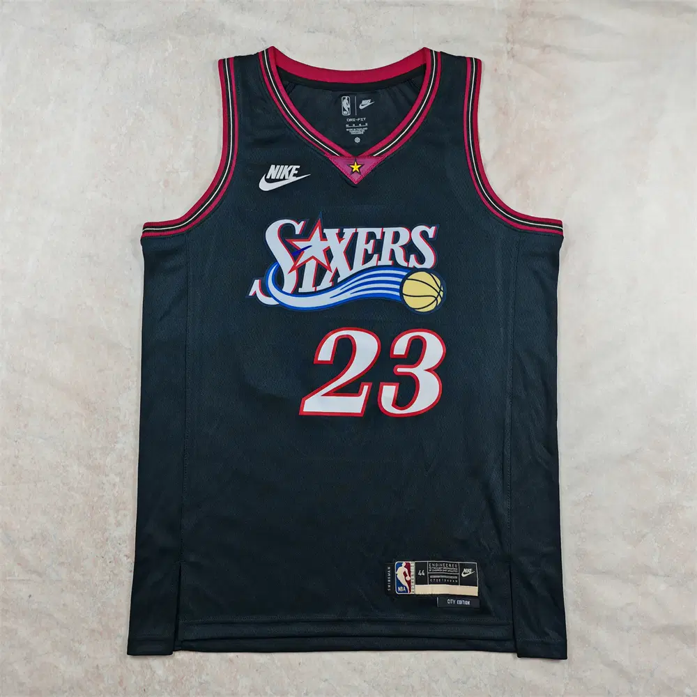 NBA 유니폼 필라델피아 76ers 23번 클래식 블랙 열압축 유니폼 JAMES