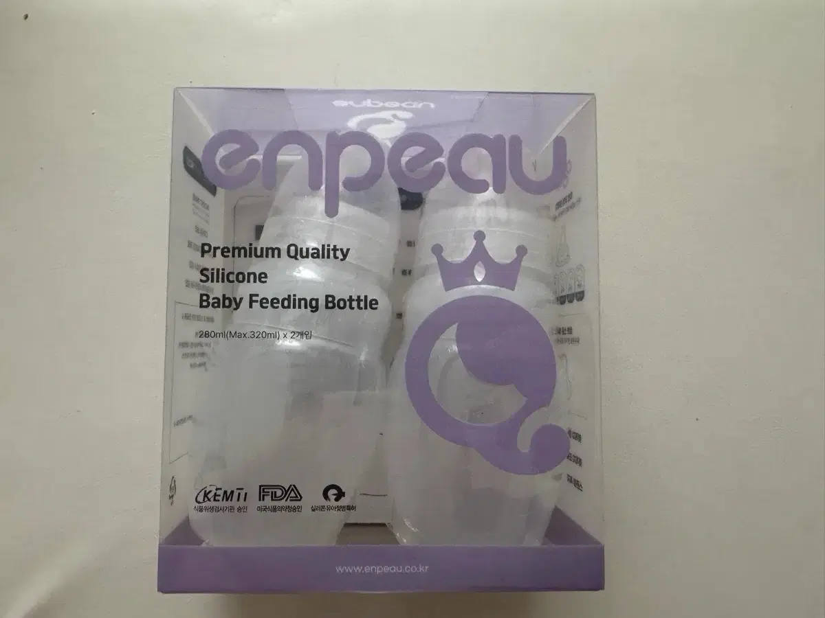 앙뽀 실리콘젖병 노꼭지 2개 280ml 새제품