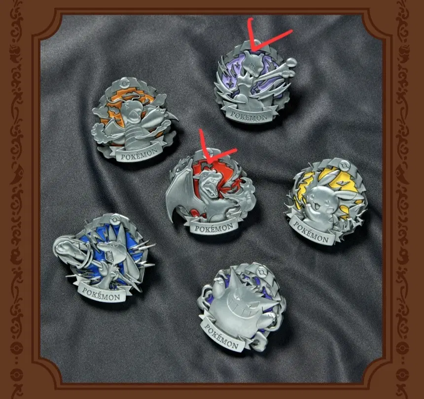포켓몬 antique 메탈 핀뱃지 리자몽 뮤츠 일괄