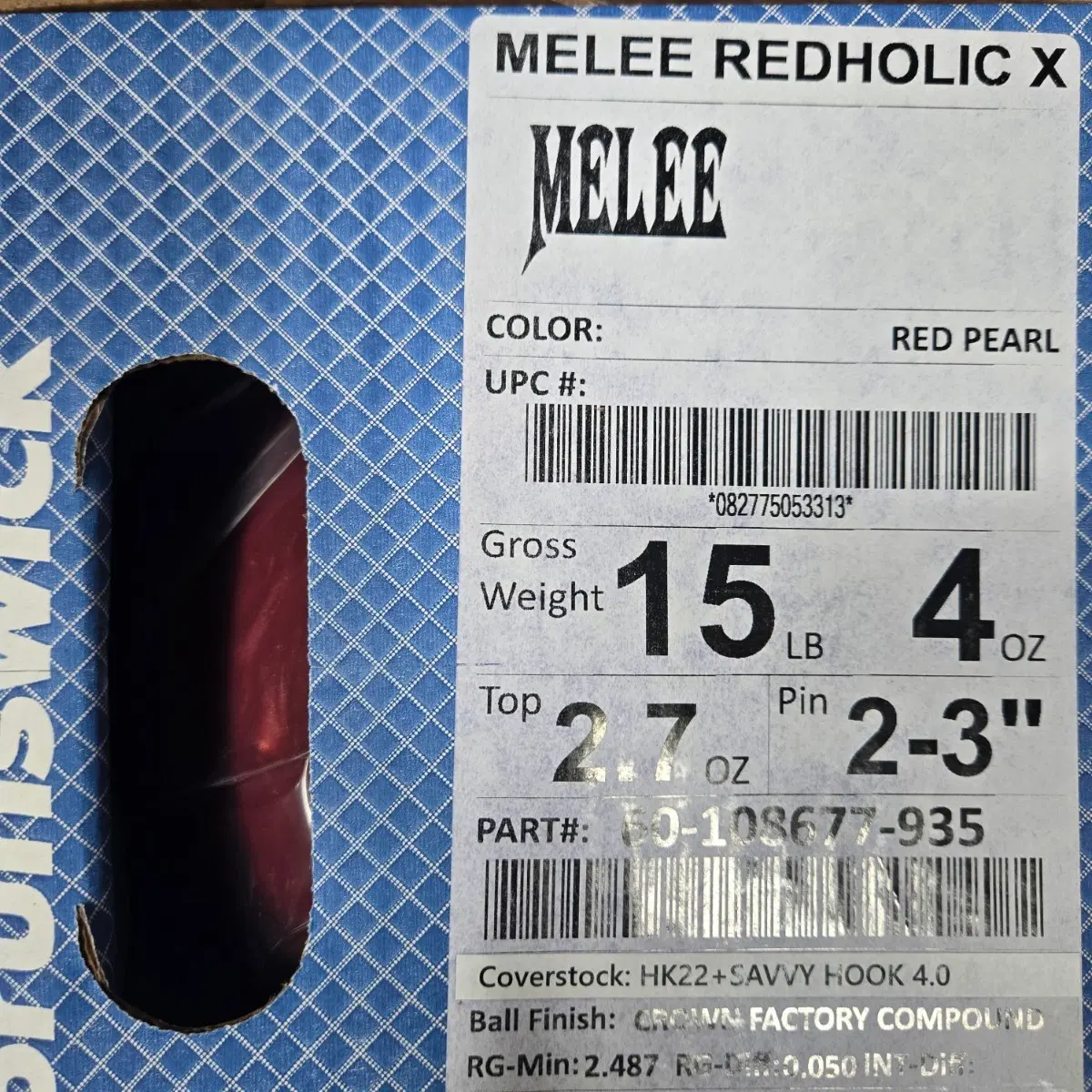브런즈윅 볼링공 맬리 레드 홀릭 MELEE REDHOLIC X 15LB 볼링공