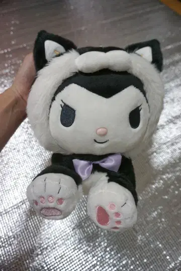 산리오 쿠로미 고양이 귀 후드 부착 봉제 인형