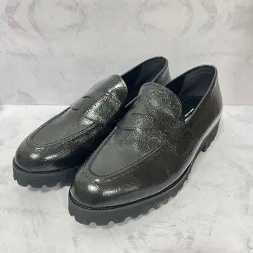 미사용급 KENFORD 페이즐리 로퍼 26.5cm 일본제 통굽 블랙