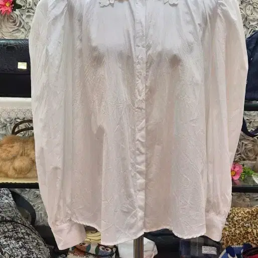 ZARA 자라 면 100% 퍼프 블라우스 셔츠 55 66