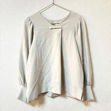 아나나 펄 진주 네크라인 고급 블라우스 그레이 베이지 F 2way