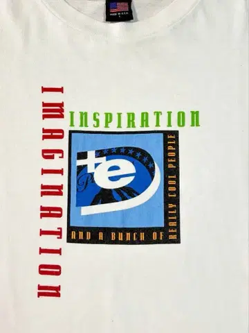 90s made in USA 디자인 T 프린트 L 사이즈