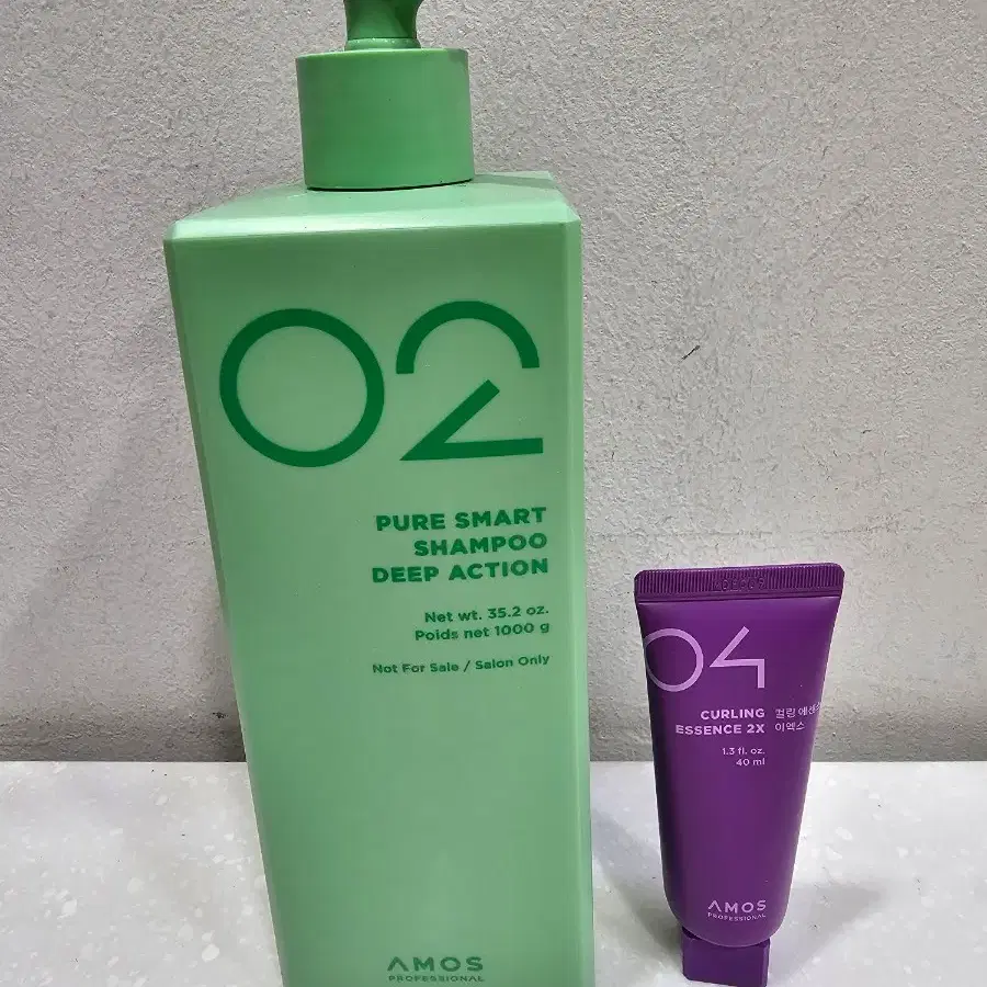 아모스 퓨어스마트 샴푸 딥액션 1000ml+컬링40ml