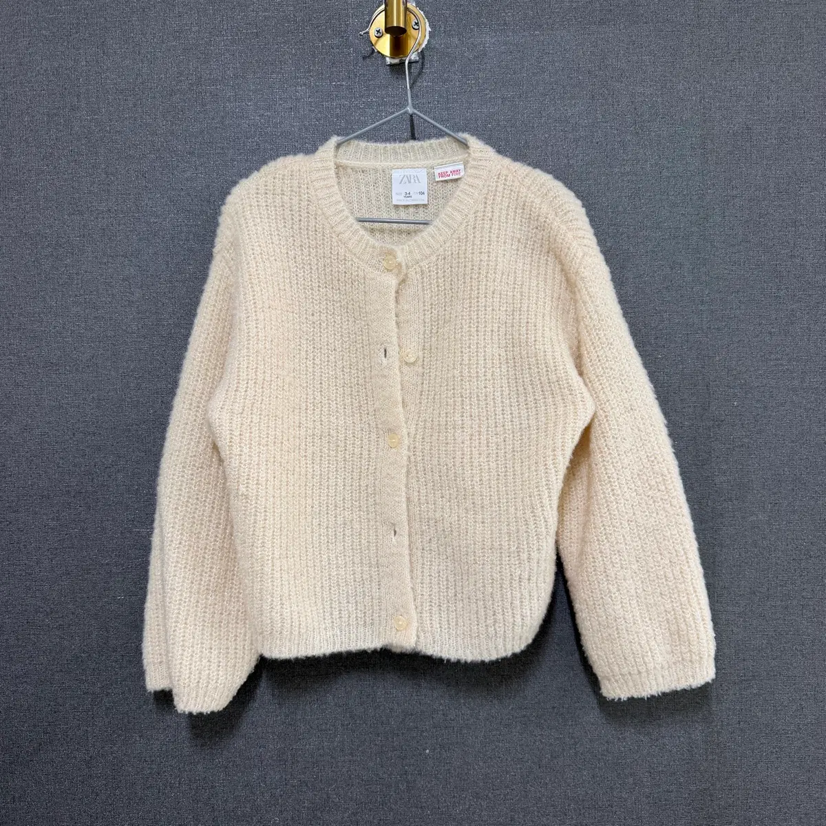 자라 zara 키즈 3-4y 니트 가디건 베이지 BO2886