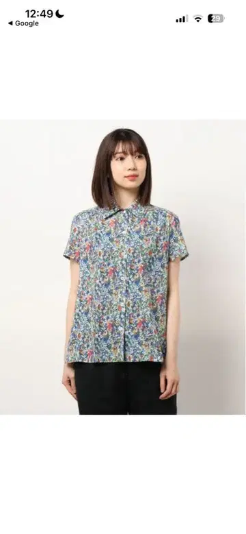 21SS A.P.C. CHEMISETTE CLEO 21P 꽃무늬 반팔 셔츠