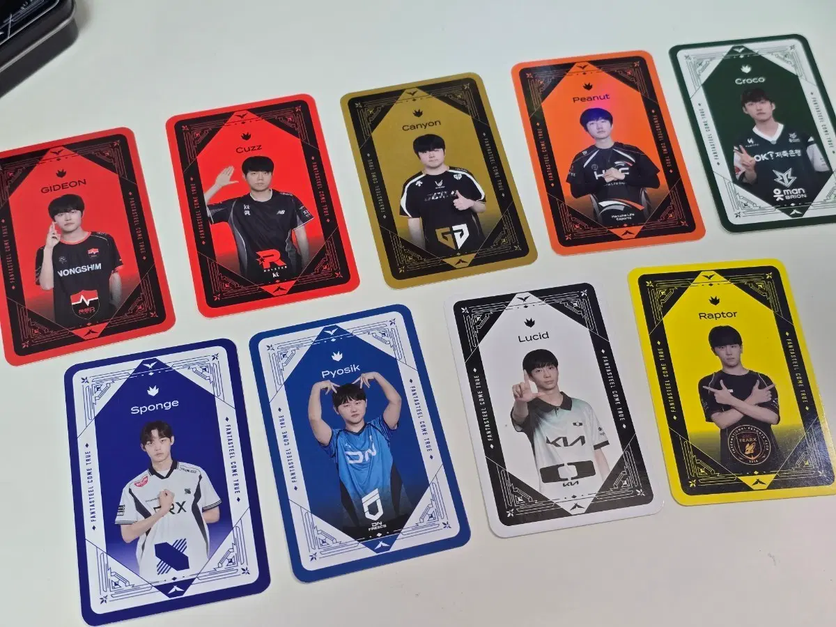 Lck 포스코 포카 피넛, 커즈, 스폰지, 루시드, 표식, 캐니언, 크로코, 기드온, 랩터 포카 팝니다
