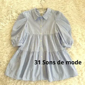 31 Sons de mode 스트라이프 티어드 블라우스 리본 36
